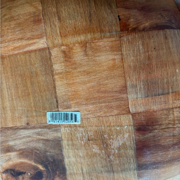 1970’s Weaved Wood 14” Salad Bowl with 4 - 8” bowls - Picture 5 of 11